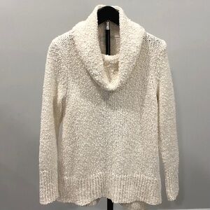 J.Jill Bouclé Knit Cowl Neck Sweater- Cream- XSP- NWT